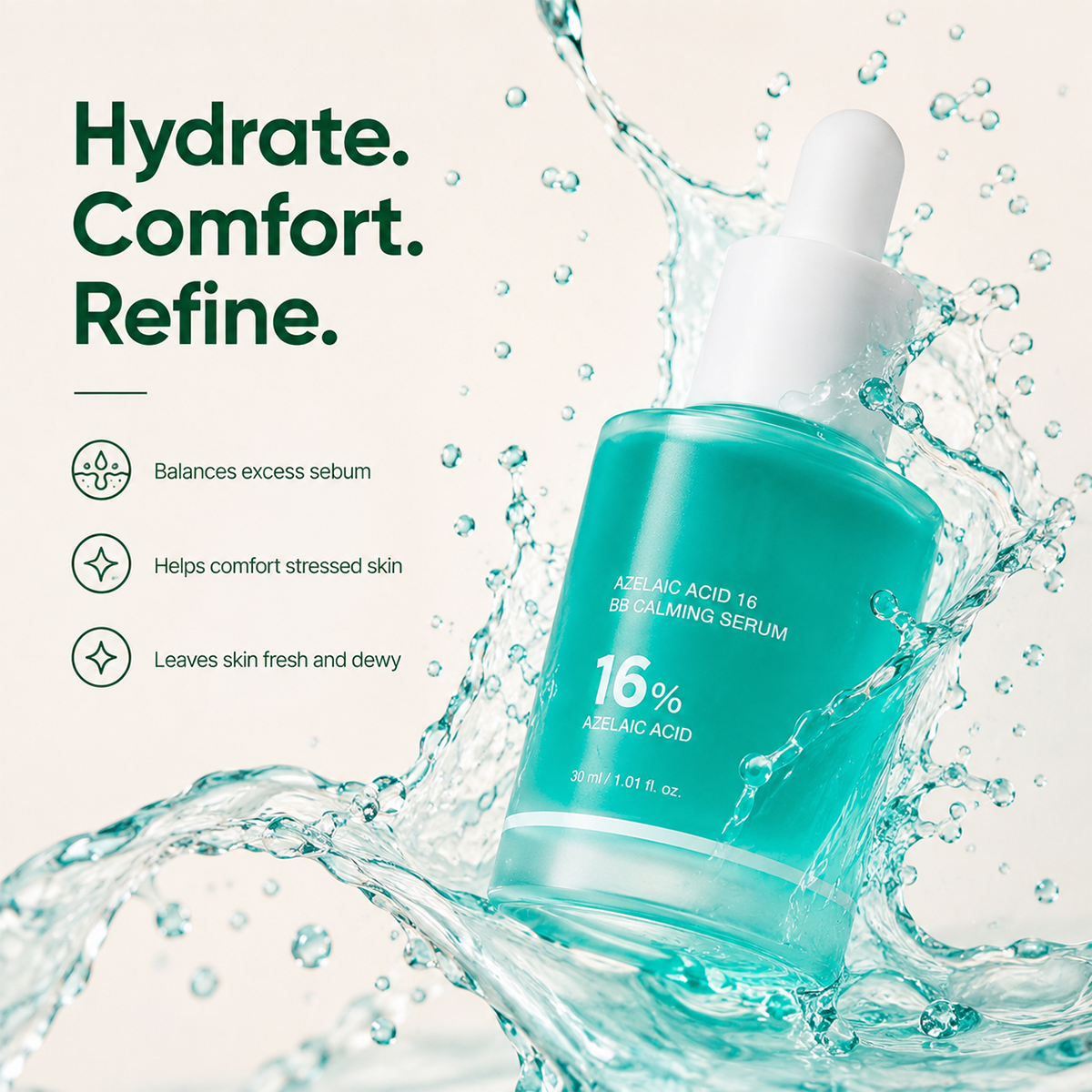 16% Azelaic Acid Facial Serum with Niacinamide & Pantothenic Acid