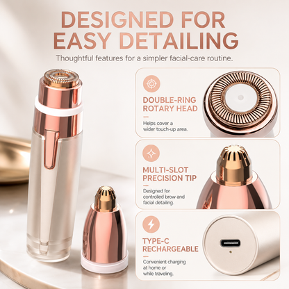 2-in-1 Women's Eyebrow and Facial Hair Removal Device