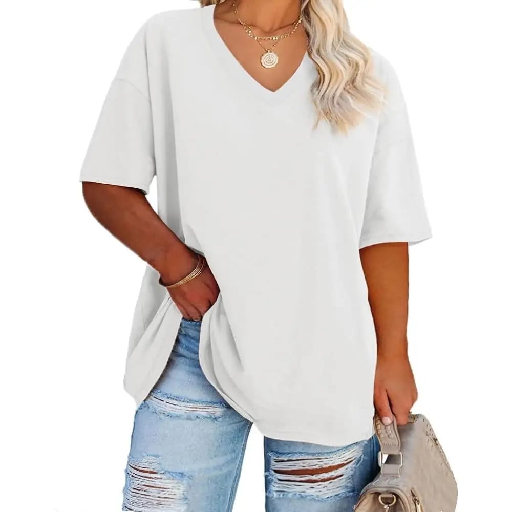 Women's Plus Size V Neck T Shirts