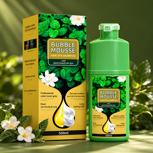 💇‍♀️💈Plant-Based Bubble Mousse Hair Dye Shampoo, Gentle Gray Coverage