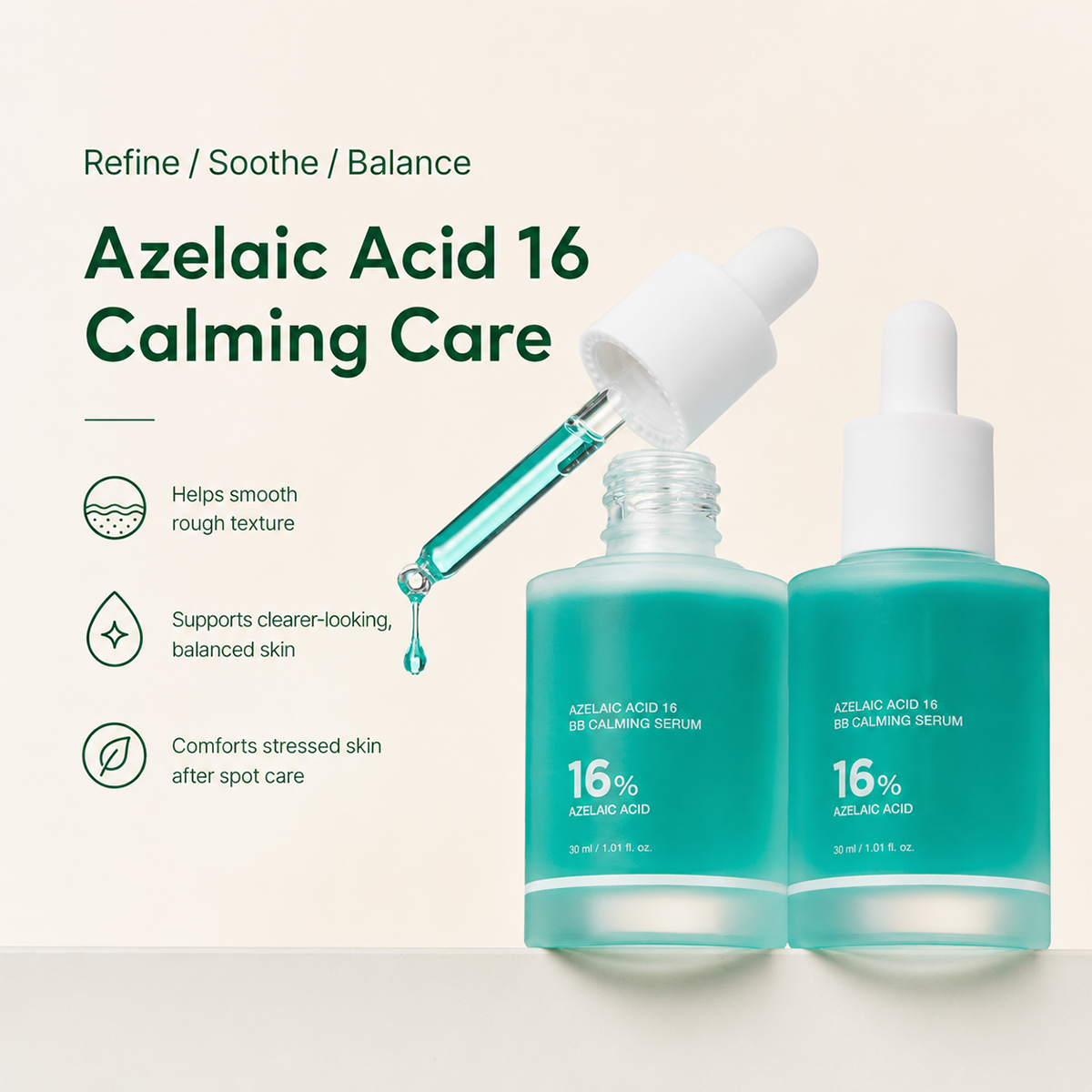 16% Azelaic Acid Facial Serum with Niacinamide & Pantothenic Acid