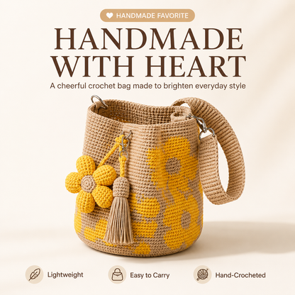Handmade Crochet Flower Tote