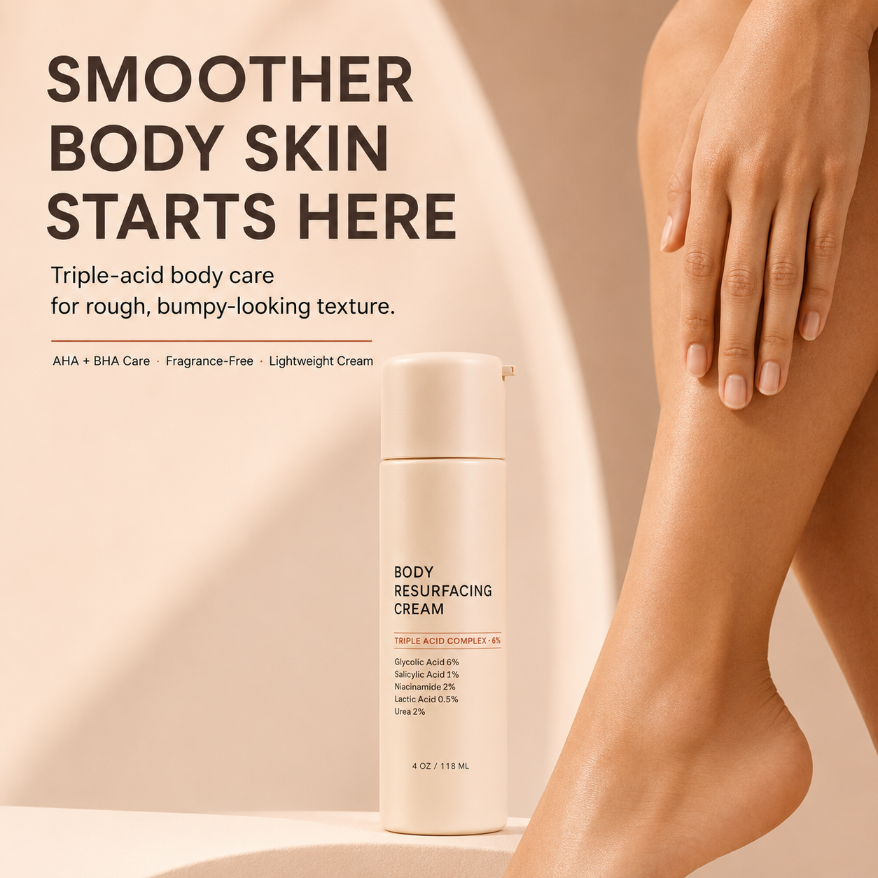 Triple-Acid Complex for Smoothing Rough Bumpy Skin