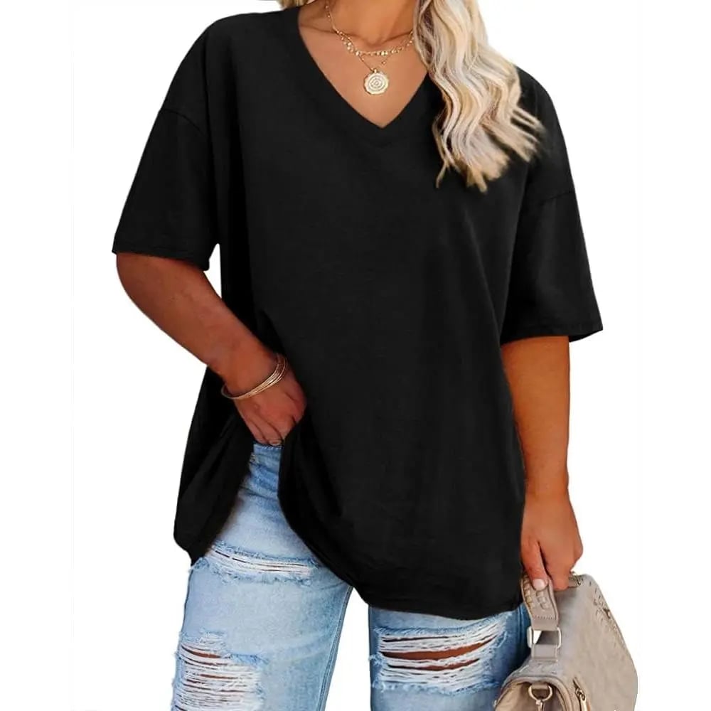 Women's Plus Size V Neck T Shirts
