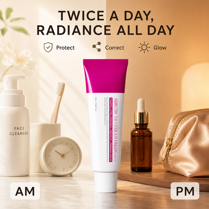 Facial Cream with Arbutin 7% + Tranexamic Acid 4%, Daily Skin Moisturizing Care