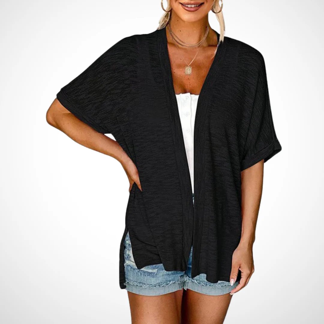 Short-sleeved casual solid coat