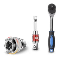 Adjustable sleeve + extension rod + Blue Handle