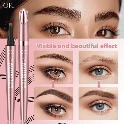 Waterproof Micro-Fork Eyebrow Pencil, Long-Lasting Brow Pen for Natural Hair-Like Strokes