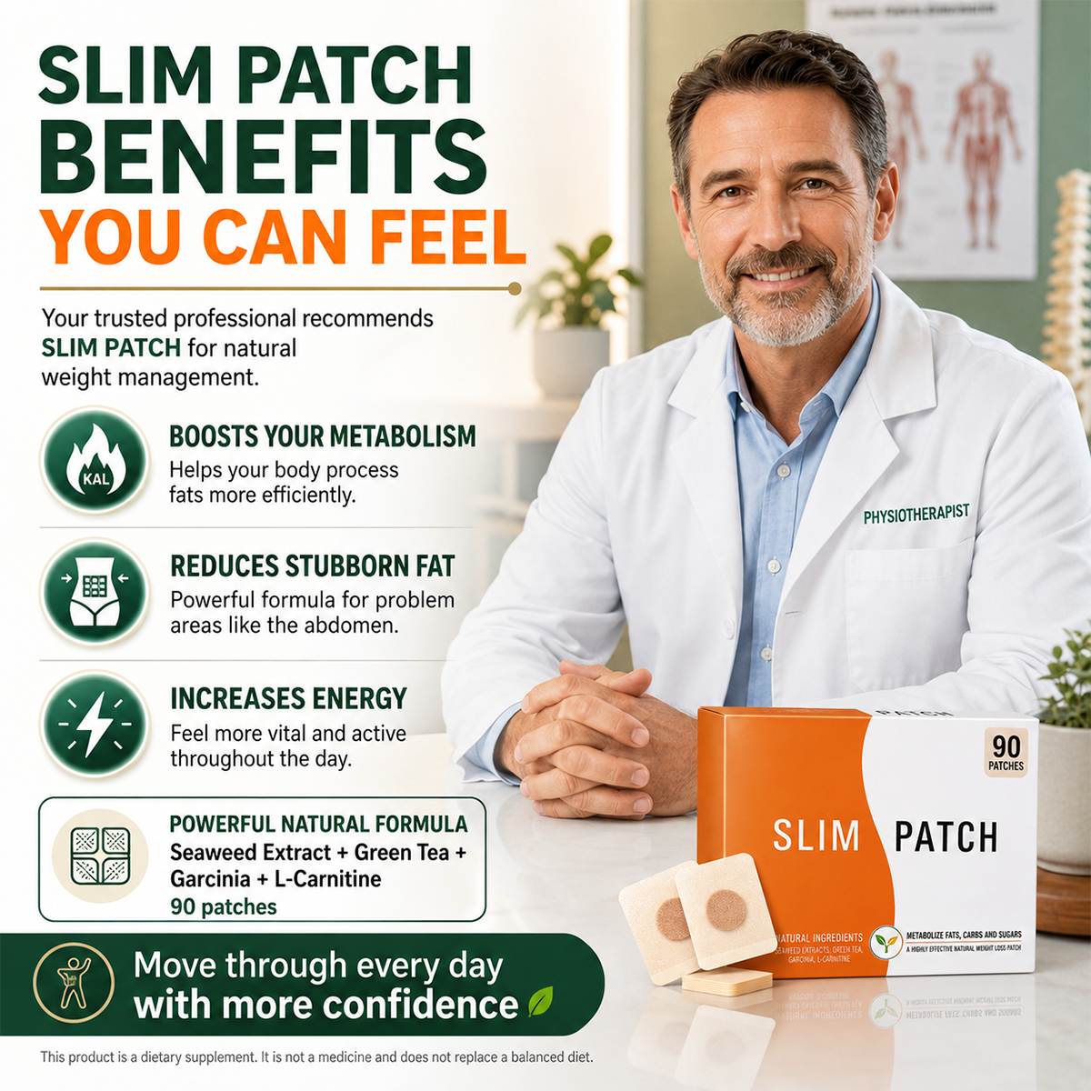 Slim Patch GLP-1 - Natural Slimming Pack - Original Product (30 Patches)