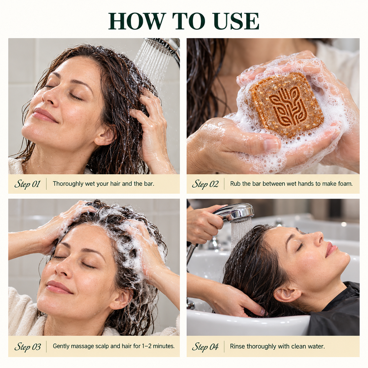 🌿 Herbal He Shou Wu Shampoo Bar with Arborvitae