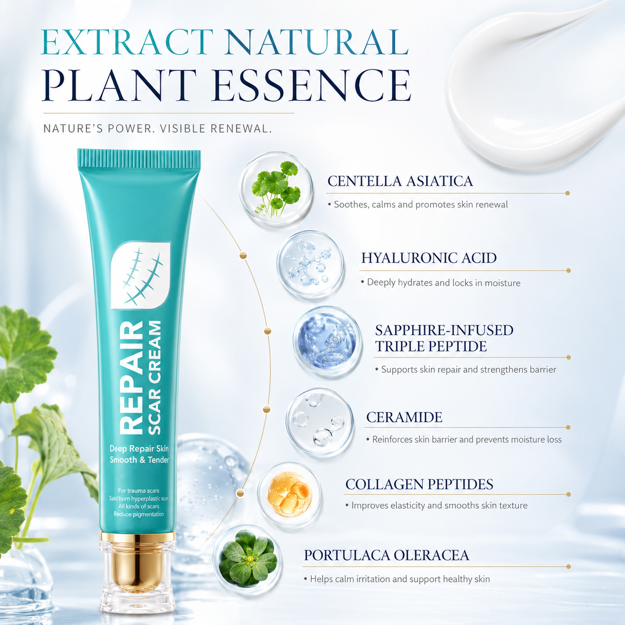 Gentle daily repair for scars