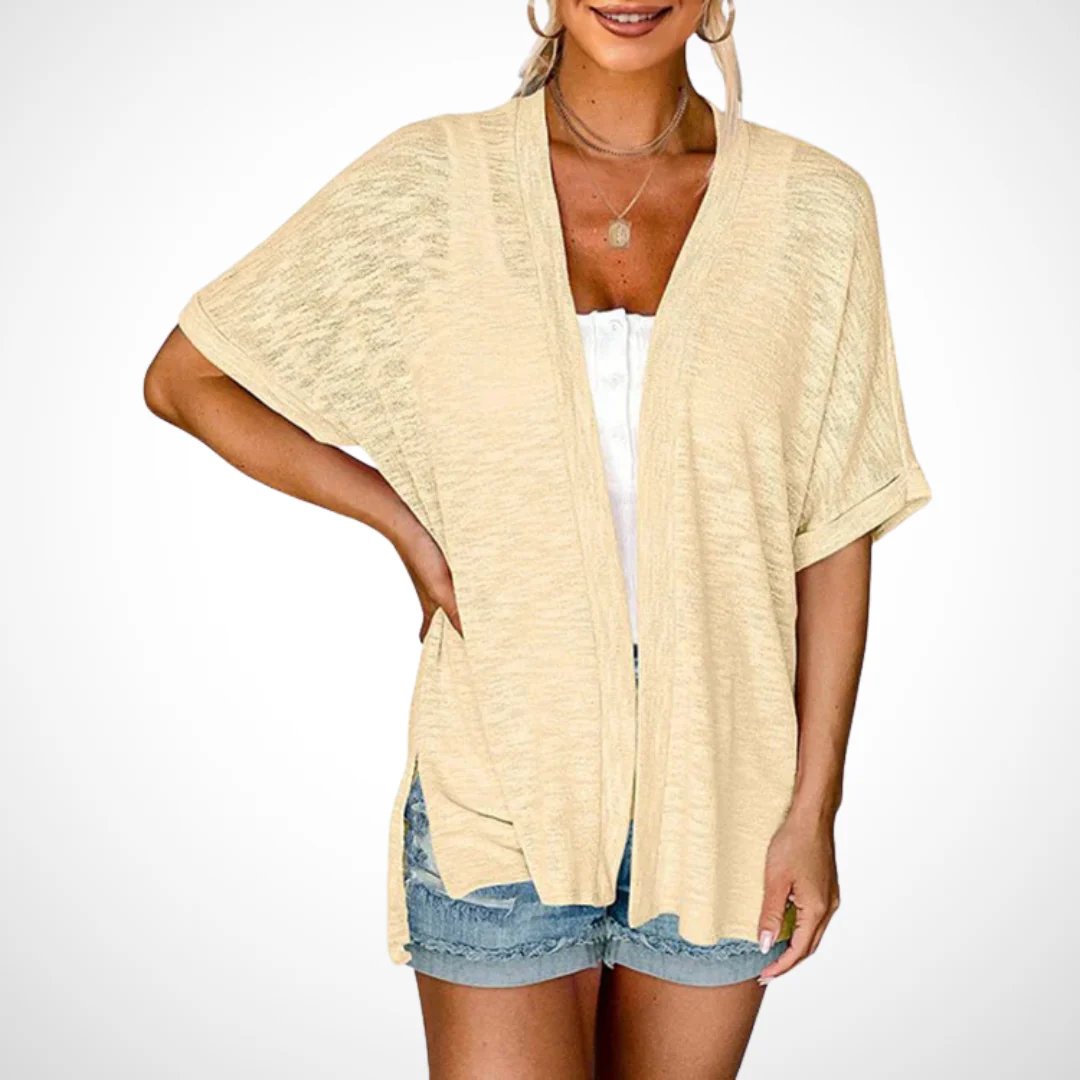 Short-sleeved casual solid coat