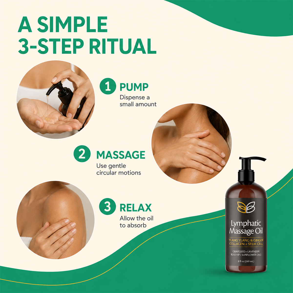 Ylang Ylang Ginger Body Massage Oil with Collagen & Stem Cells