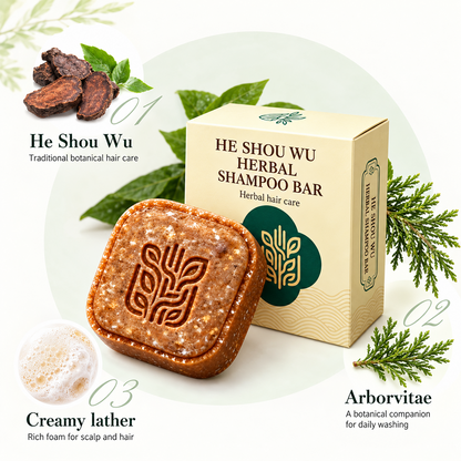 🌿 Herbal He Shou Wu Shampoo Bar with Arborvitae