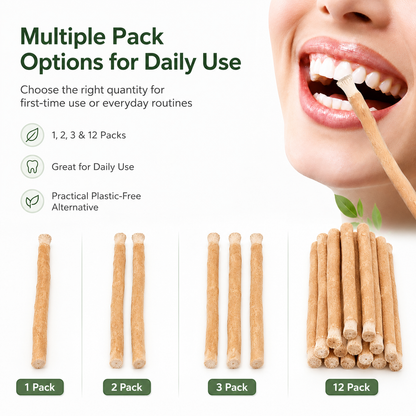 Natural Miswak Toothbrush Sticks – 3 Pack