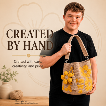 Handmade Crochet Flower Tote