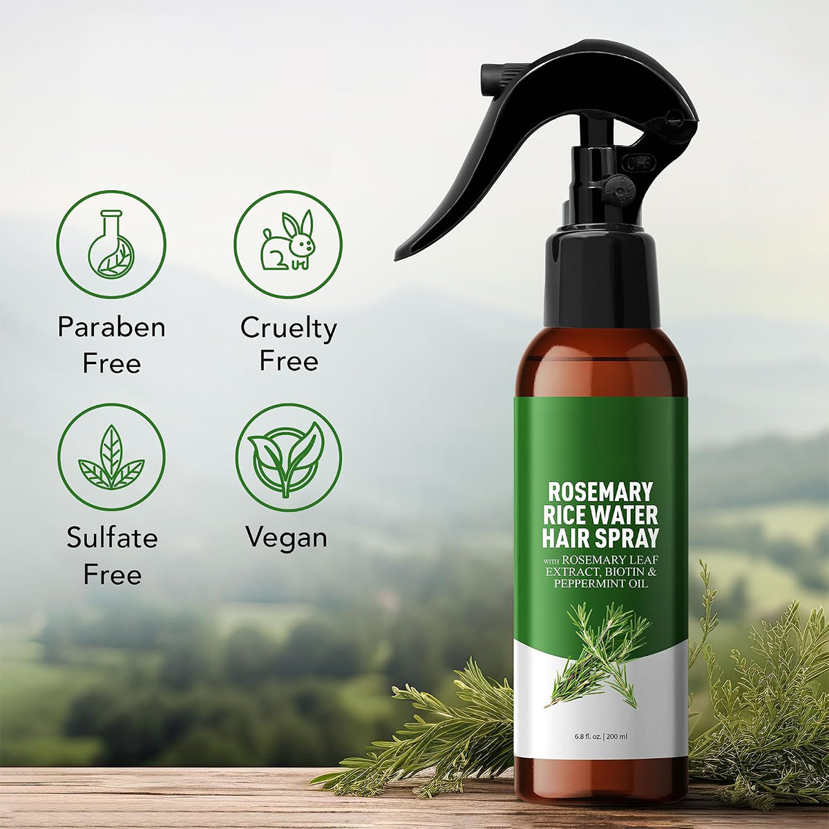 Rosemary Rice Water Hair Spray – Healthy Hair Growth & Scalp Nourishment