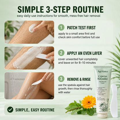 Cyperus Rotundus Hair Removal & Moisturizing Cream for Arms, Legs, Underarms