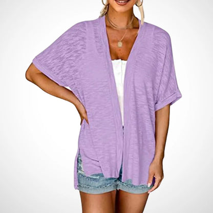 Short-sleeved casual solid coat