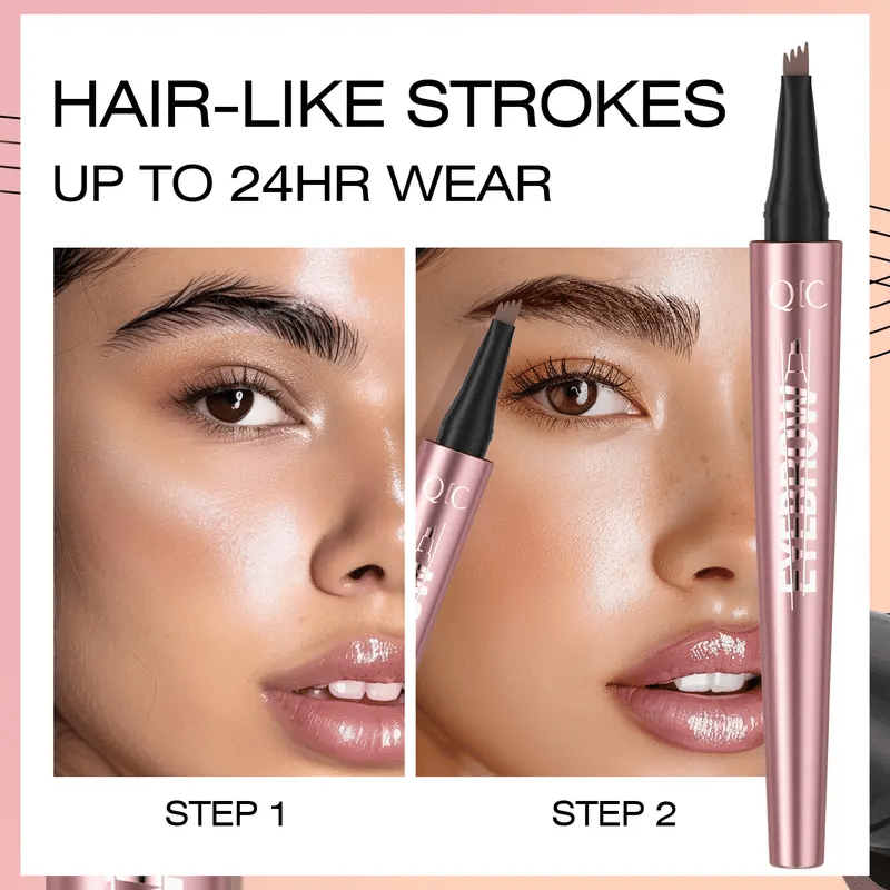 Waterproof Micro-Fork Eyebrow Pencil, Long-Lasting Brow Pen for Natural Hair-Like Strokes