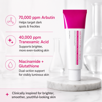 Facial Cream with Arbutin 7% + Tranexamic Acid 4%, Daily Skin Moisturizing Care