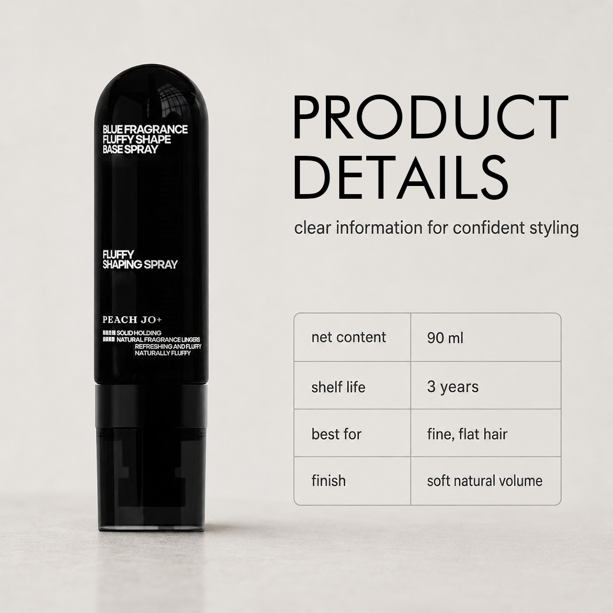 ✨Fluffy Hair Shaping Spray, Peach Scent Volumizing Hair Mist for Long Wear Hold