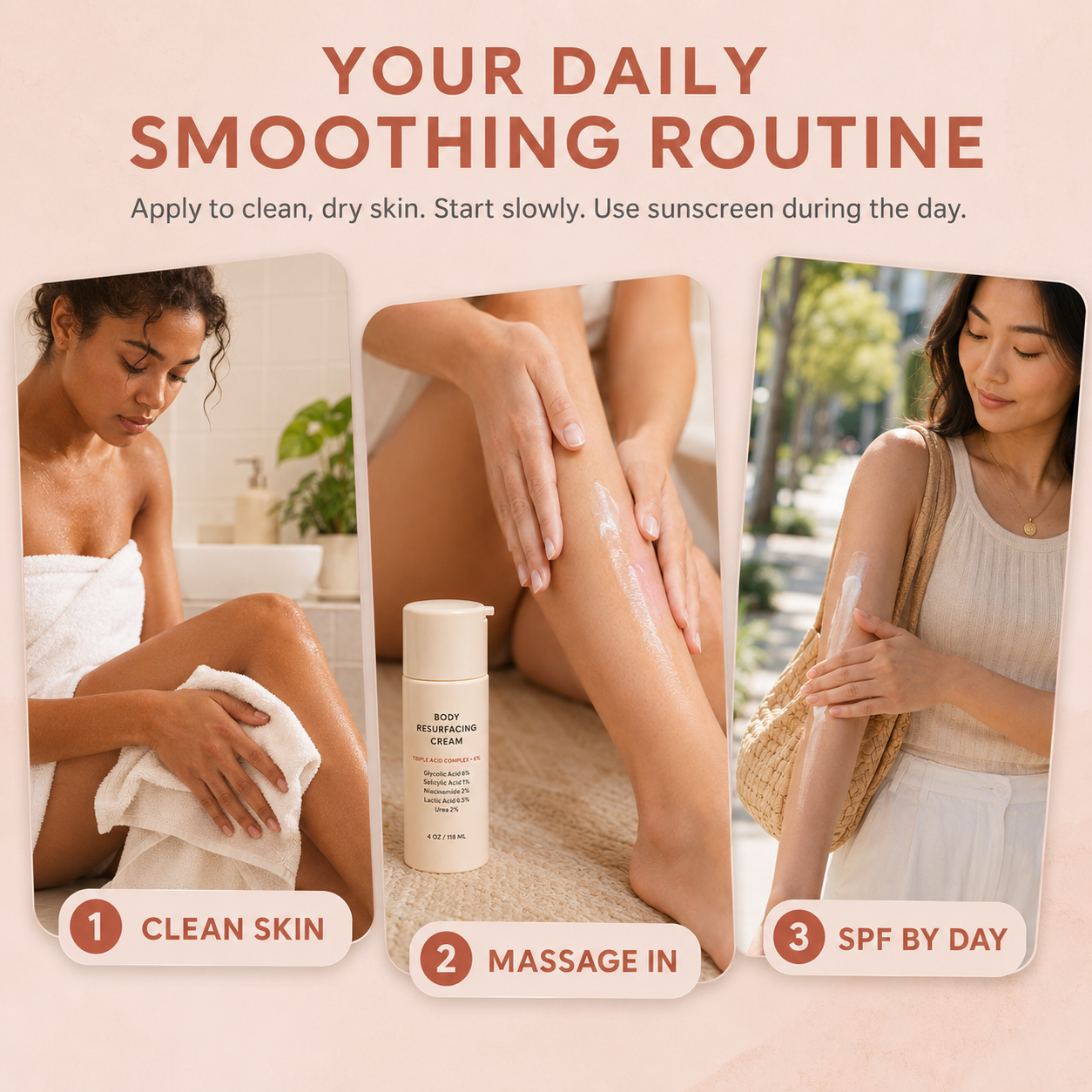 Triple-Acid Complex for Smoothing Rough Bumpy Skin