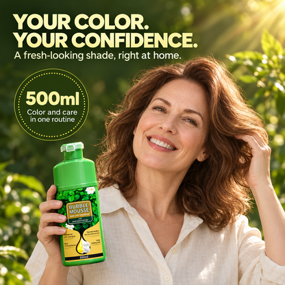 💇‍♀️💈Plant-Based Bubble Mousse Hair Dye Shampoo, Gentle Gray Coverage