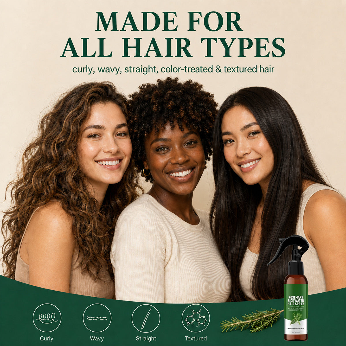 Rosemary Rice Water Hair Spray – Healthy Hair Growth & Scalp Nourishment