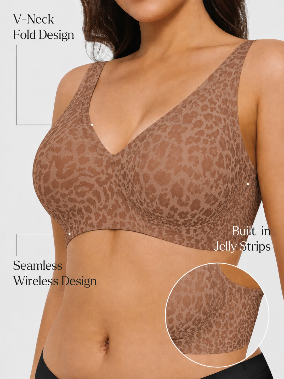 Seamless Deep V Push-Up Wireless Bra 3.0