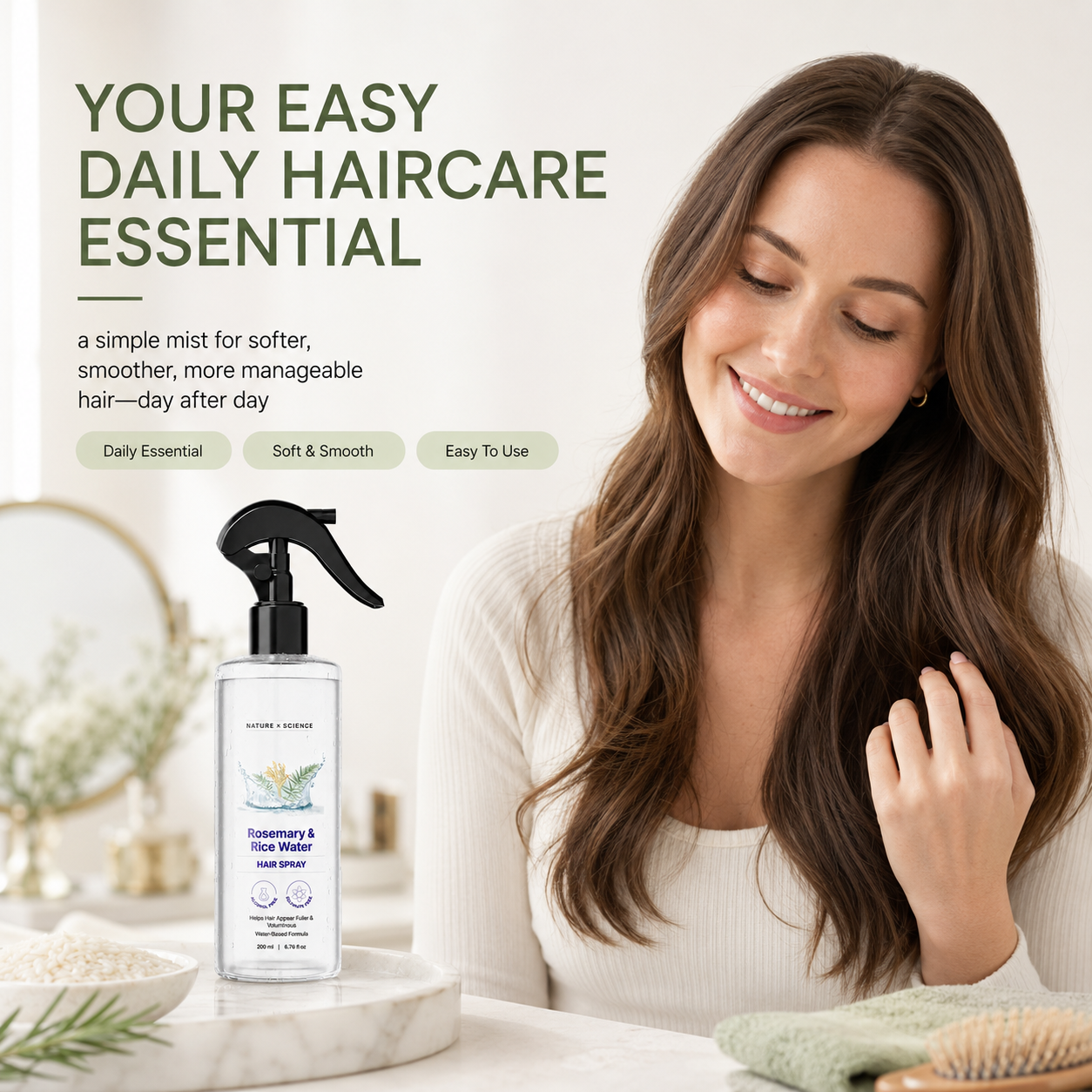 Rosemary & Rice Water Hair Spray