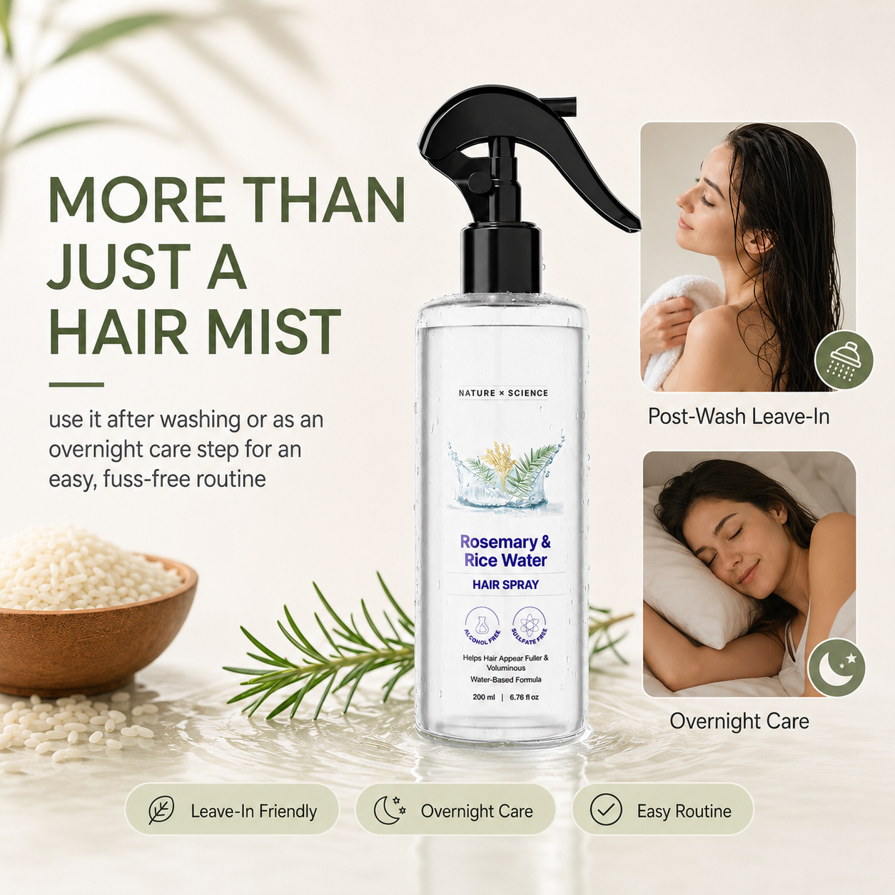 Rosemary & Rice Water Hair Spray