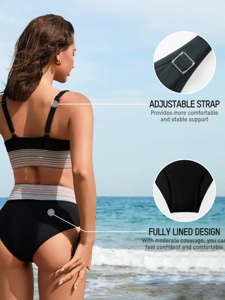 Flattering High-Waisted Tummy Control Bikini Set
