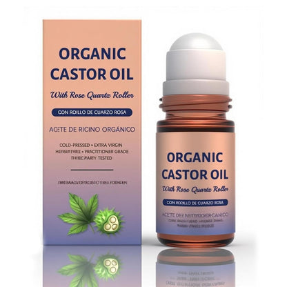 Organic Castor Oil Roll-On with Rose Quartz
