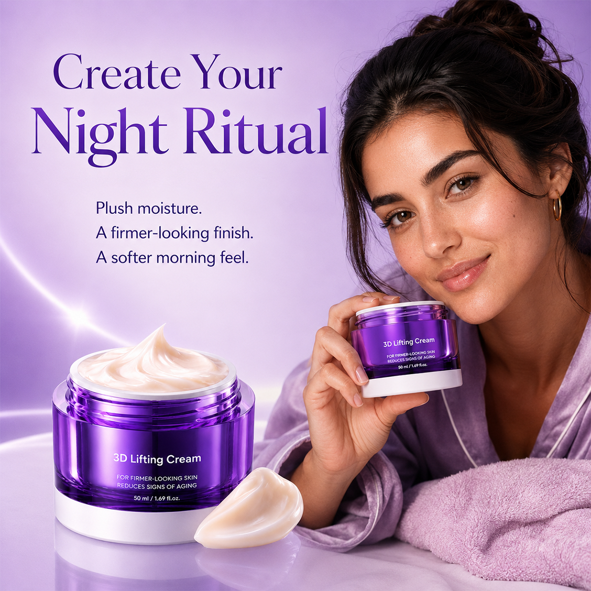 3D Lifting Cream 1.7 fl oz, Advanced Korean Night Facial Cream
