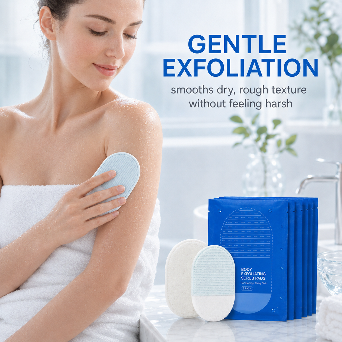 Body Exfoliating Scrub Pads For Bumpy Flaky Skin 8 Pack