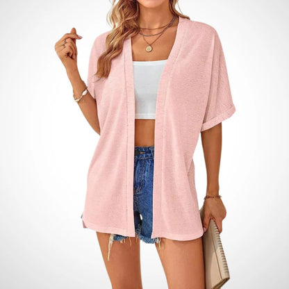 Short-sleeved casual solid coat