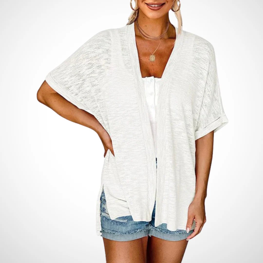 Short-sleeved casual solid coat