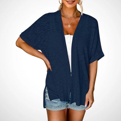 Short-sleeved casual solid coat
