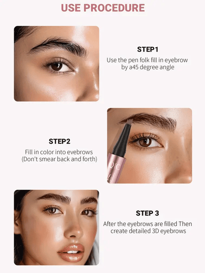 Waterproof Micro-Fork Eyebrow Pencil, Long-Lasting Brow Pen for Natural Hair-Like Strokes
