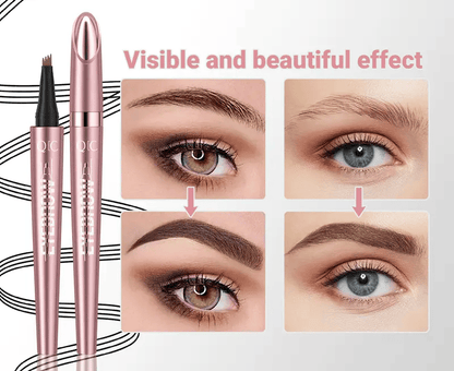 Waterproof Micro-Fork Eyebrow Pencil, Long-Lasting Brow Pen for Natural Hair-Like Strokes